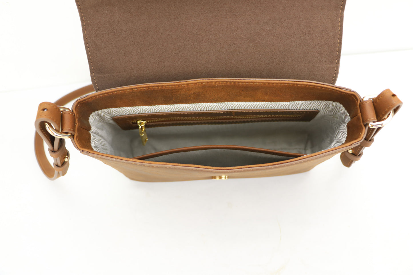 Oakbark & Chrome Shoulder Bag in Brindle