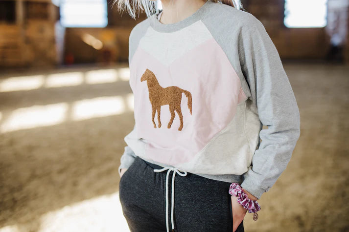 Spiced Equestrian  Heart Horse Sweatshirt